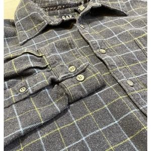 GAP Men’s Long Sleeve Plaid Flannel Jacket Thick Cotton Button Up Large